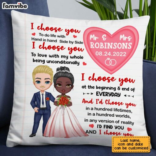 Personalized Wedding Couple Mr & Mrs Pillow