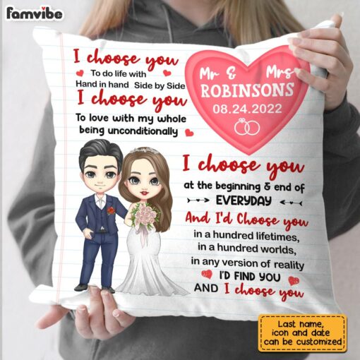 Personalized Wedding Couple Mr & Mrs Pillow