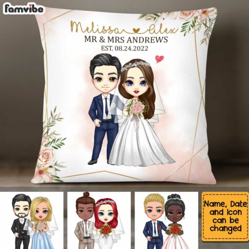 Personalized Wedding Couple Mr & Mrs Pillow JL191 32O34_4943