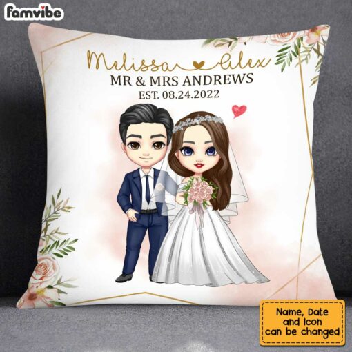 Personalized Wedding Couple Mr & Mrs Pillow JL191 32O34_4943