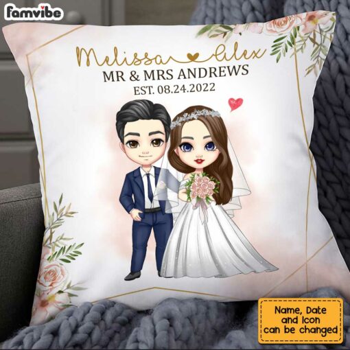 Personalized Wedding Couple Mr & Mrs Pillow JL191 32O34_4943