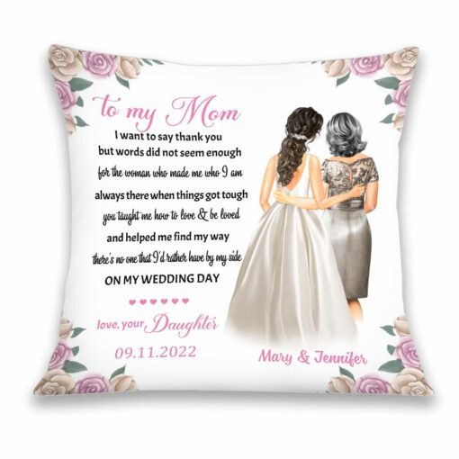 Personalized Wedding Mother Of The Bride Pillow