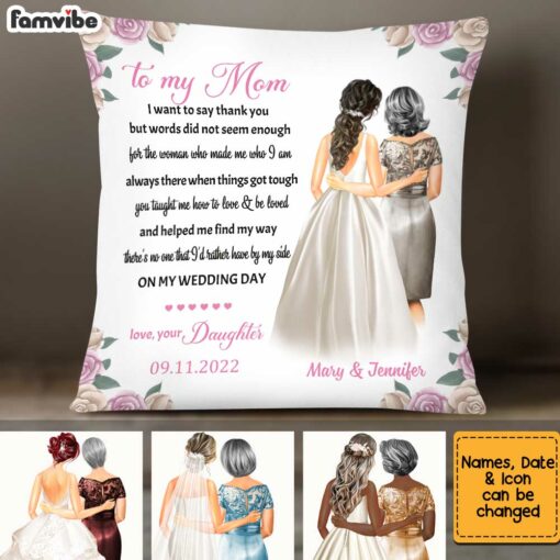 Personalized Wedding Mother Of The Bride Pillow