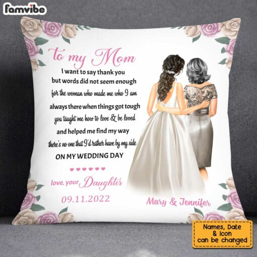 Personalized Wedding Mother Of The Bride Pillow