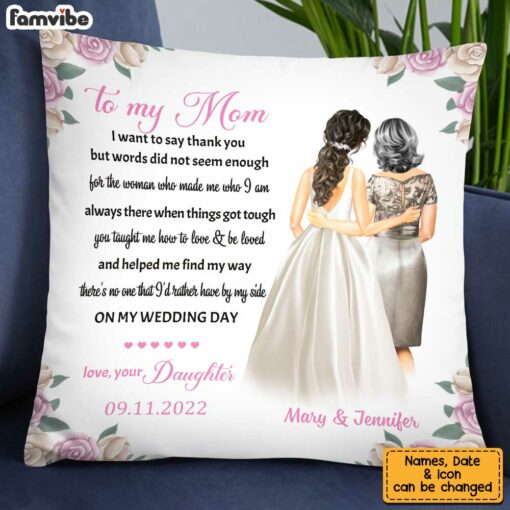 Personalized Wedding Mother Of The Bride Pillow