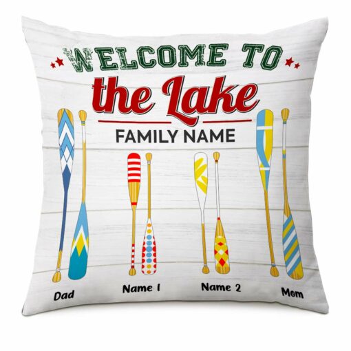 Personalized Welcome To The Lake Pillow