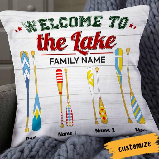 Personalized Welcome To The Lake Pillow