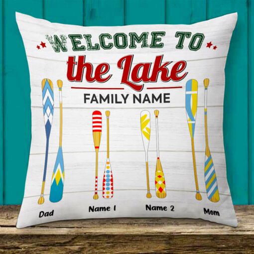 Personalized Welcome To The Lake Pillow