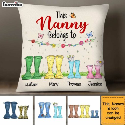 Personalized Welly Boots This Nanny Belongs To Pillow