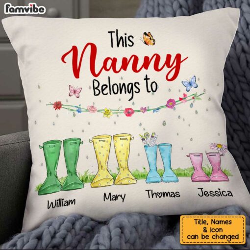 Personalized Welly Boots This Nanny Belongs To Pillow