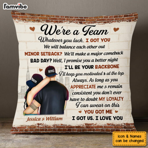 Personalized We’re A Team Couples Pillow