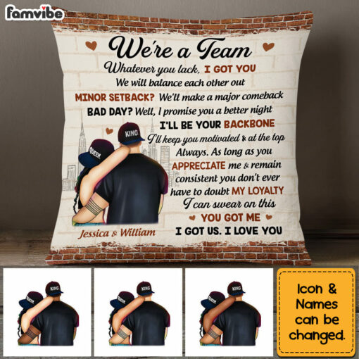 Personalized We’re A Team Couples Pillow