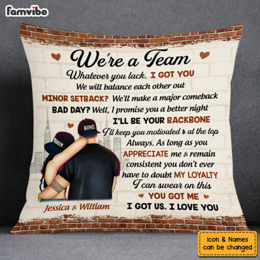 Personalized We’re A Team Couples Pillow