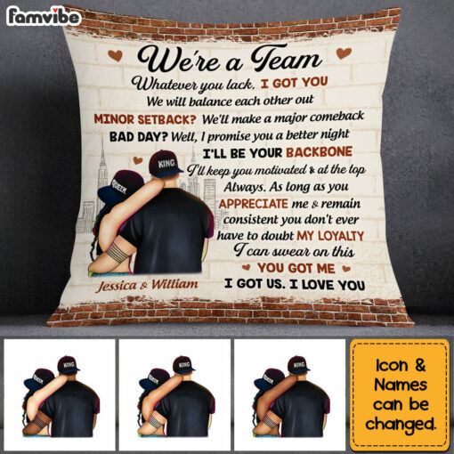 Personalized We’re A Team Couples Pillow