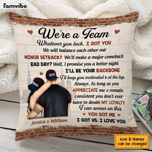 Personalized We’re A Team Couples Pillow