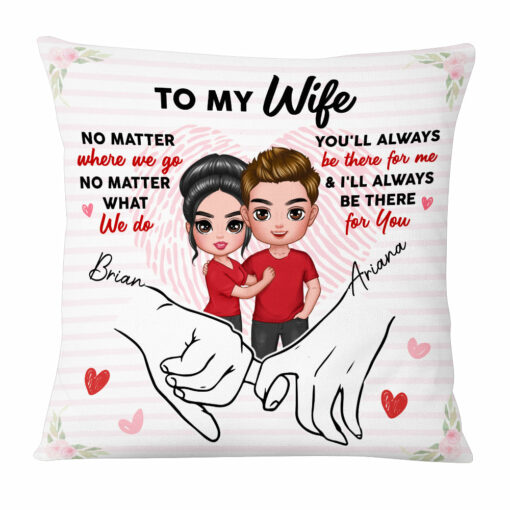 Personalized Wife Holding Hands Pillow