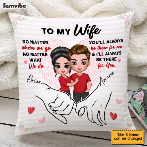 Personalized Wife Holding Hands Pillow