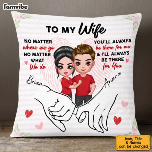 Personalized Wife Holding Hands Pillow