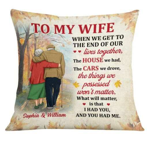 Personalized Wife Old Couple Pillow