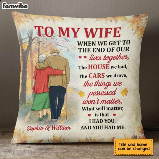 Personalized Wife Old Couple Pillow