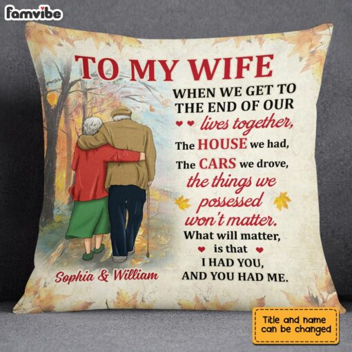 Personalized Wife Old Couple Pillow