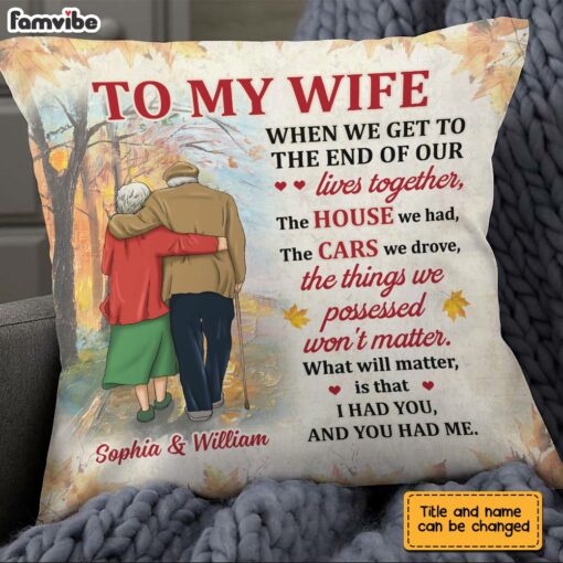 Personalized Wife Old Couple Pillow