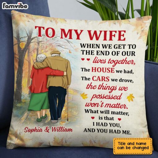 Personalized Wife Old Couple Pillow