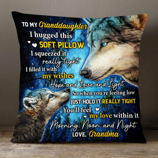 Personalized Wolf Grandson Hug This Pillow