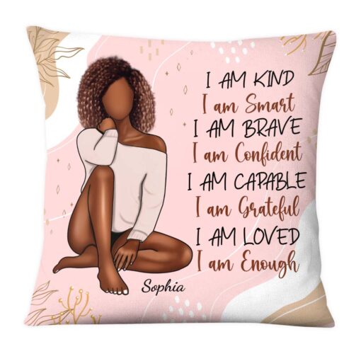 Personalized Women Affirmation I Am Kind Pillow