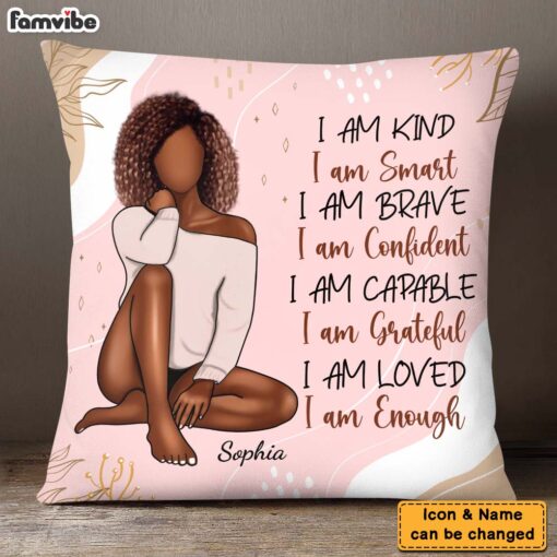 Personalized Women Affirmation I Am Kind Pillow