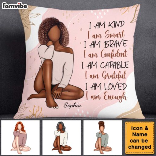 Personalized Women Affirmation I Am Kind Pillow