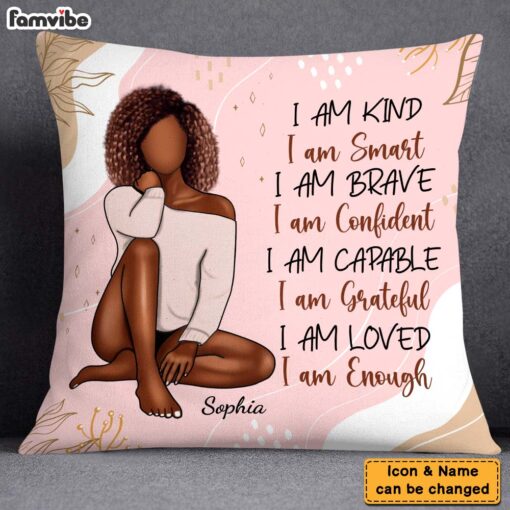 Personalized Women Affirmation I Am Kind Pillow