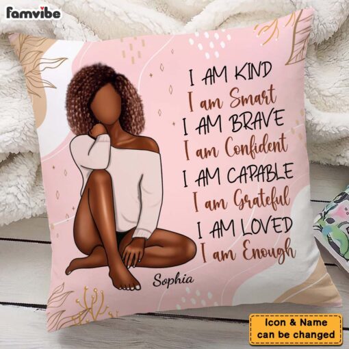 Personalized Women Affirmation I Am Kind Pillow