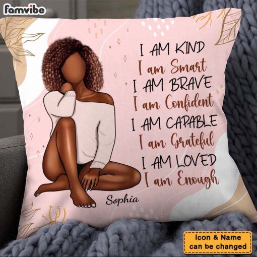 Personalized Women Affirmation I Am Kind Pillow