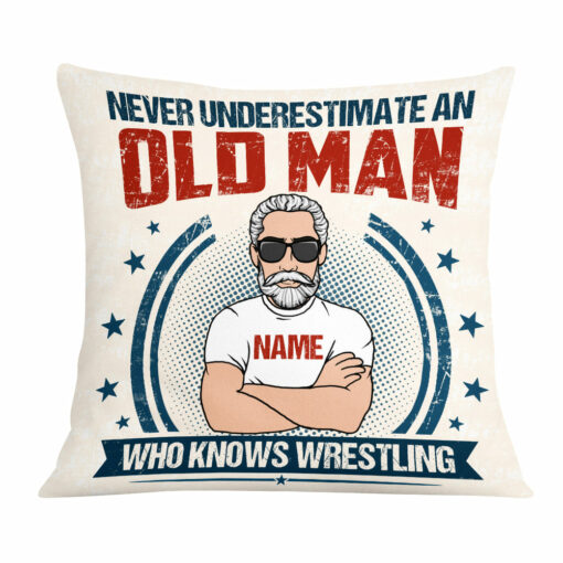 Personalized Wrestling Dad Grandpa Pillow