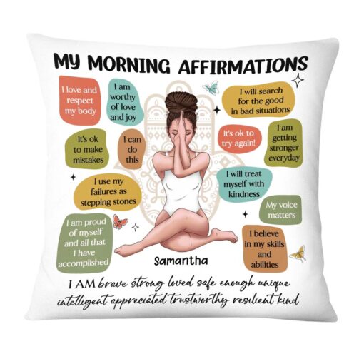 Personalized Yoga Daughter Affirmation Pillow