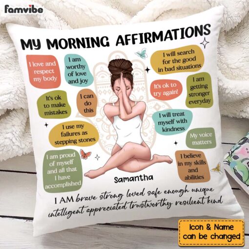 Personalized Yoga Daughter Affirmation Pillow