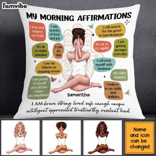 Personalized Yoga Daughter Affirmation Pillow