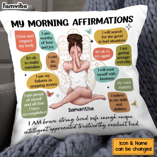 Personalized Yoga Daughter Affirmation Pillow