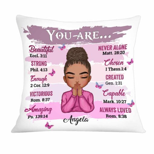 Personalized You Are Beautiful Daughter Praying Girl Pillow