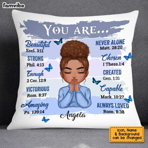 Personalized You Are Beautiful Daughter Praying Girl Pillow