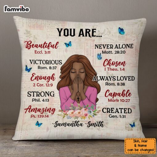 Personalized You Are Bible Verses Pillow