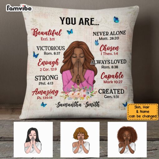 Personalized You Are Bible Verses Pillow