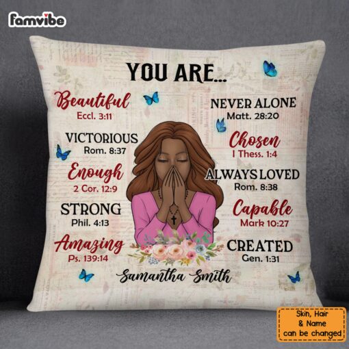 Personalized You Are Bible Verses Pillow