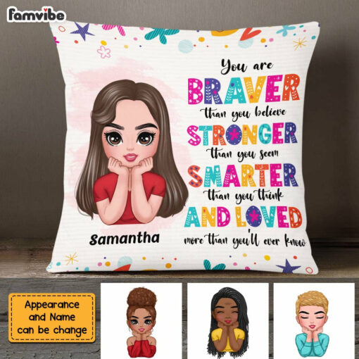 Personalized You Are Braver You Are Strong Kids Affirmations Pillow