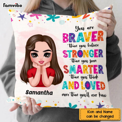 Personalized You Are Braver You Are Strong Kids Affirmations Pillow