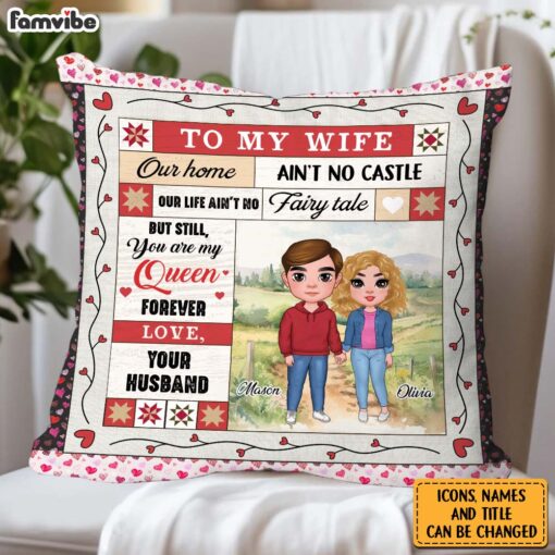 Personalized You Are My Queen Forever Couple Pillow