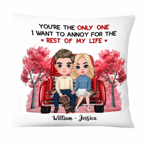 Personalized You’re The Only One I Want To Annoy Red Car Couple Pillow