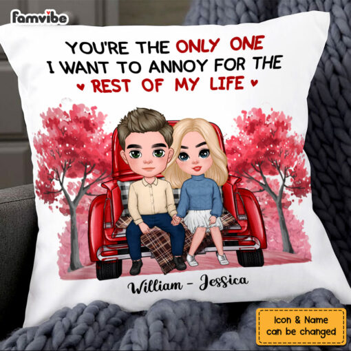 Personalized You’re The Only One I Want To Annoy Red Car Couple Pillow