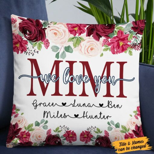 Personalzied Grandma Grandkids Family Pillow